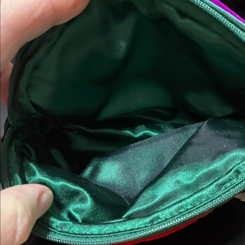 Totes vintage Red Purple and Green Velvet Pouch